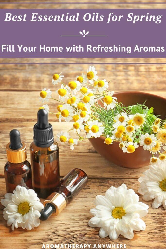 flowers and bottles of essential oils