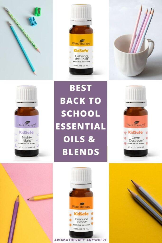collage of essential oils and pencils