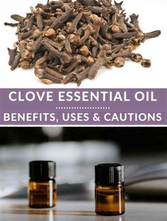 clove buds and 2 essential oil bottles