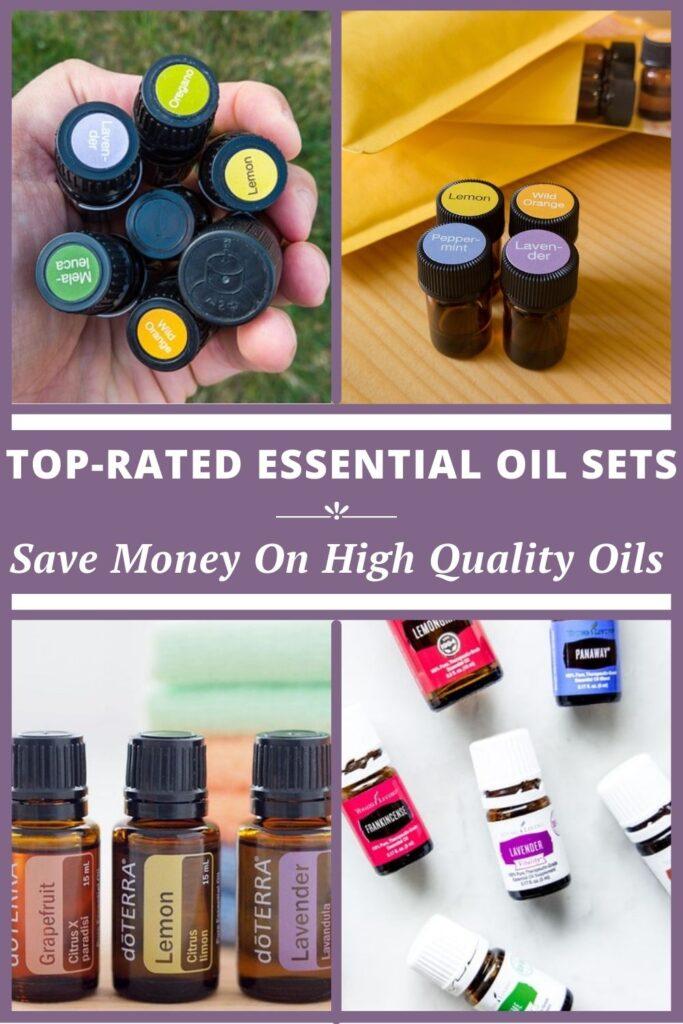 collage of essential oil sets