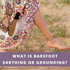 woman walking outdoors barefoot