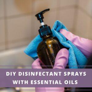 bottle of disinfectant spray with washcloth