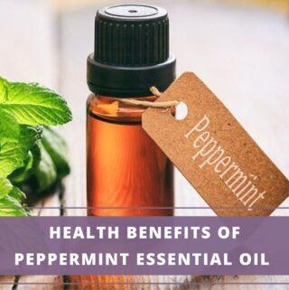 bottle of peppermint essential oil