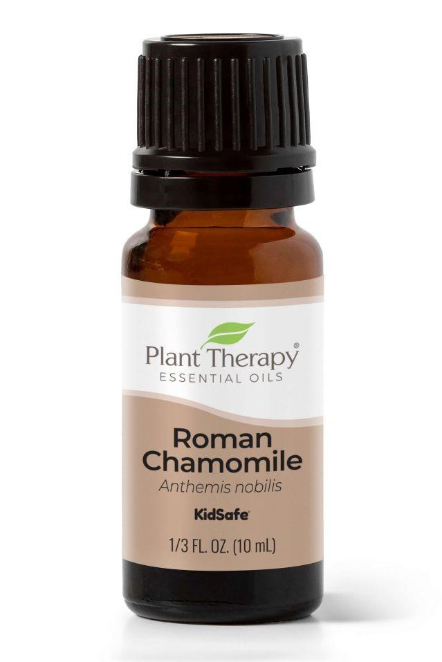 bottle of chamomile essential oil