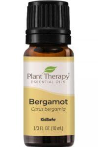 bottle of bergamot essential oil