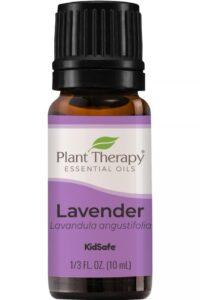 bottle of lavender essential oil