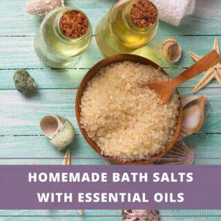 bath salts with bottles of oil