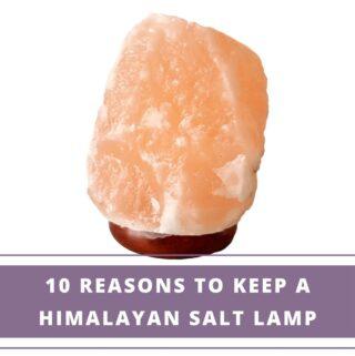 Himalayan salt lamp against a white background