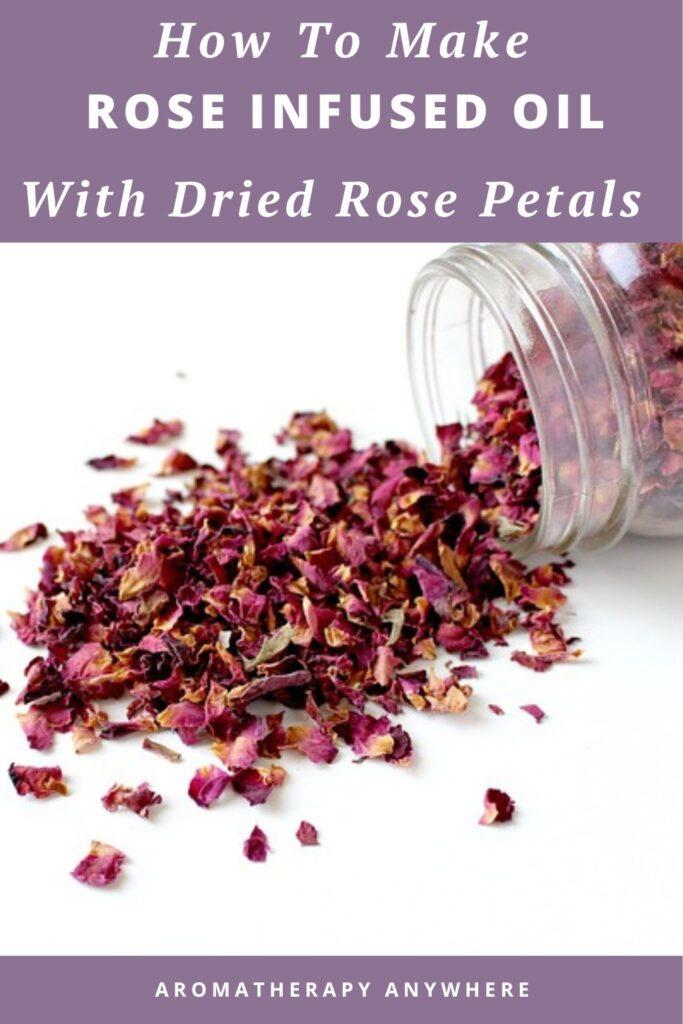 glass jar with dried rose petals
