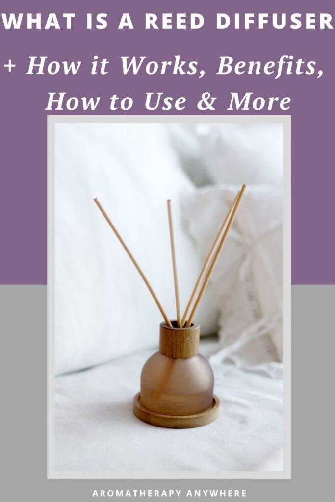 reed diffuser with pillows in the background