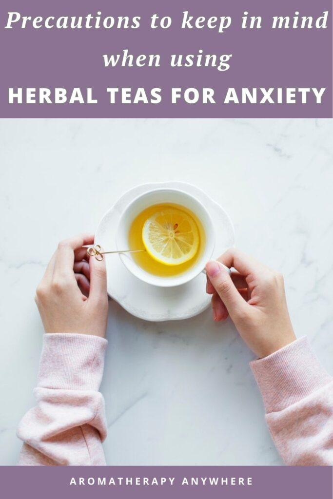 lady drinking cup of herbal tea for anxiety