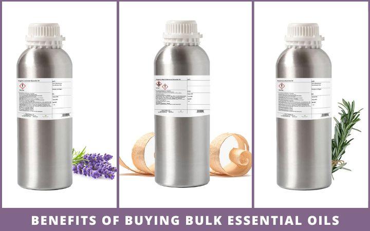 collage of bulk essential oils to maximize savings