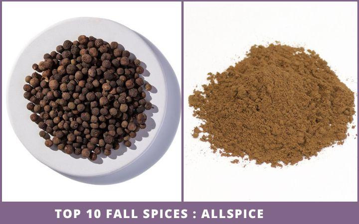 whole and powdered allspice - top 10 fall spices for health and flavor
