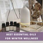 5 essential oil bottles and a while diffuser