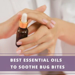 lady applying essential oils to soothe bug bites on hand