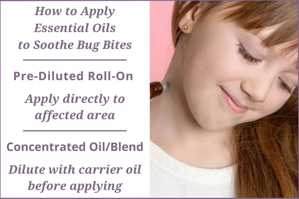 using essential oil rollon to little girl's neck to soothe bug bite