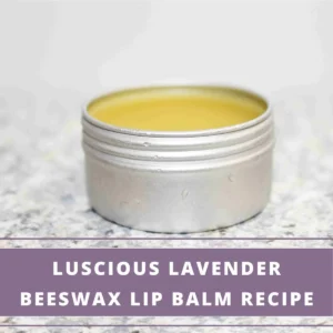 small round container with homemade lip balm