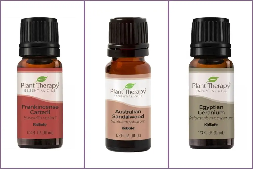 Empowering essential oils to Support Emotional Balance - frankincense, sandalwood, geranium