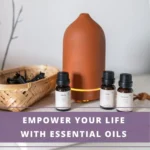 brown diffuser with 3 essential oil bottles - Empower your life with essential oils