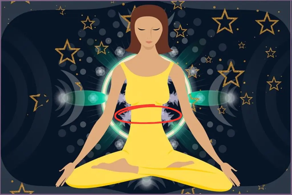 illustration of lady meditating