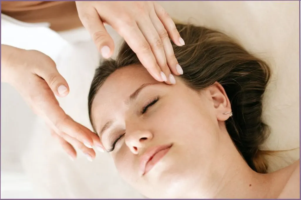 lady getting a face massage