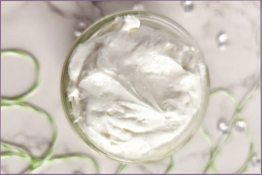 glass jar with homemade whipped body butter