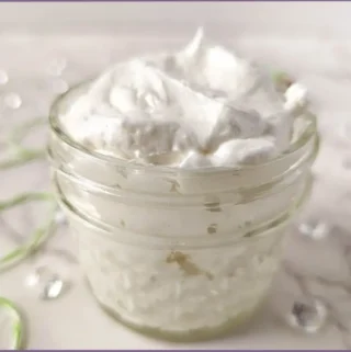 glass jar with homemade whipped body butter