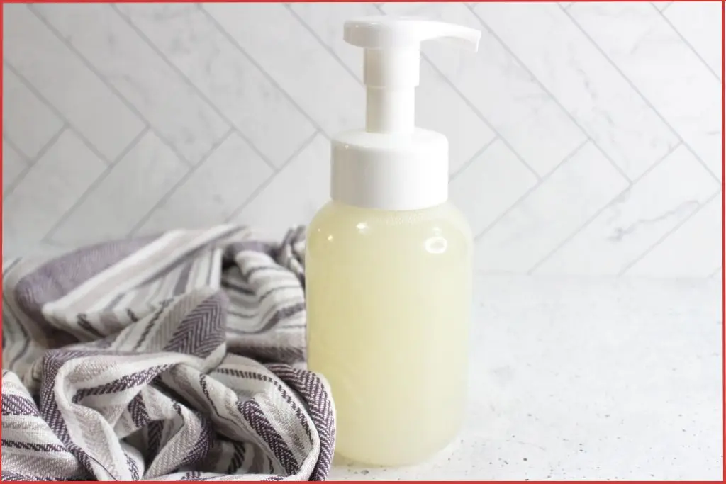 homemade hand soap in dispenser