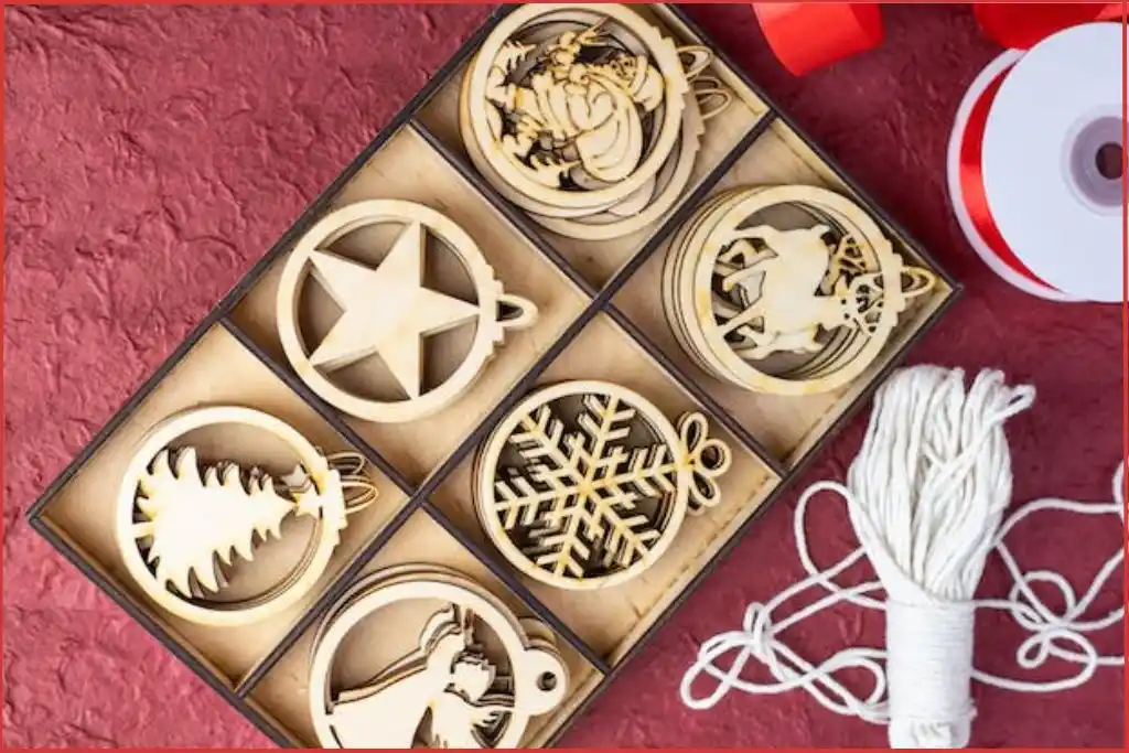 wooden Christmas tree ornaments