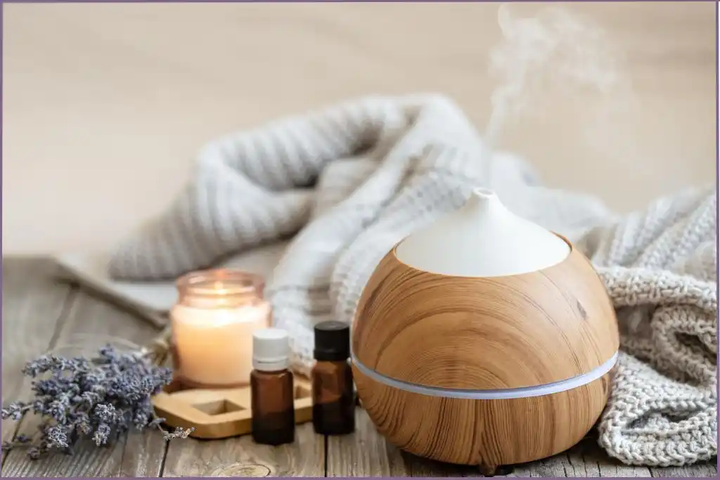 diffuser and essential oil bottles