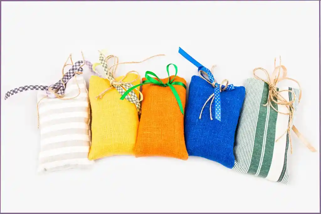 5 colorful essential oil closet sachets