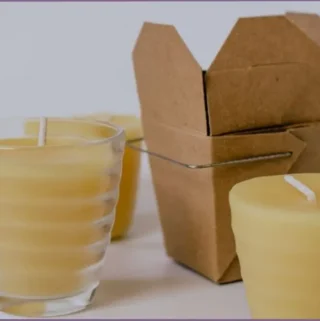 2 beeswax candles - 1 in a jar