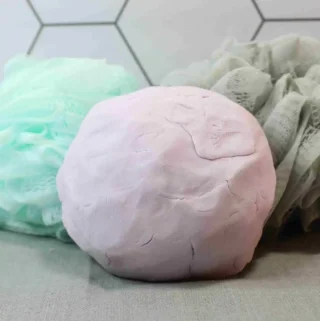 homemade lavender color bath playdough