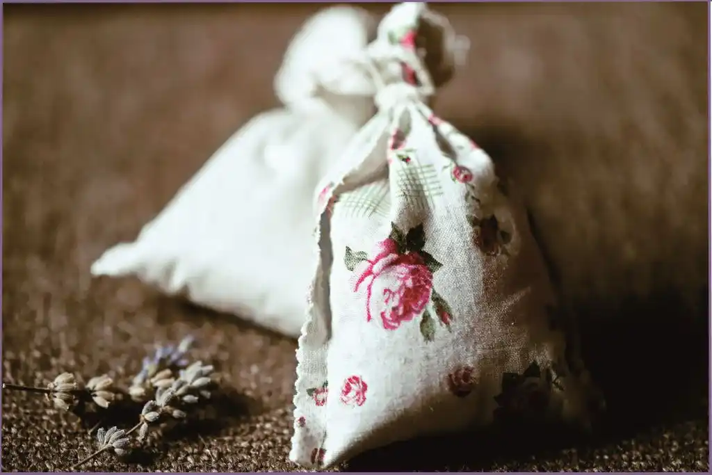 2 fabric pouches as Natural closet fresheners with essential oils