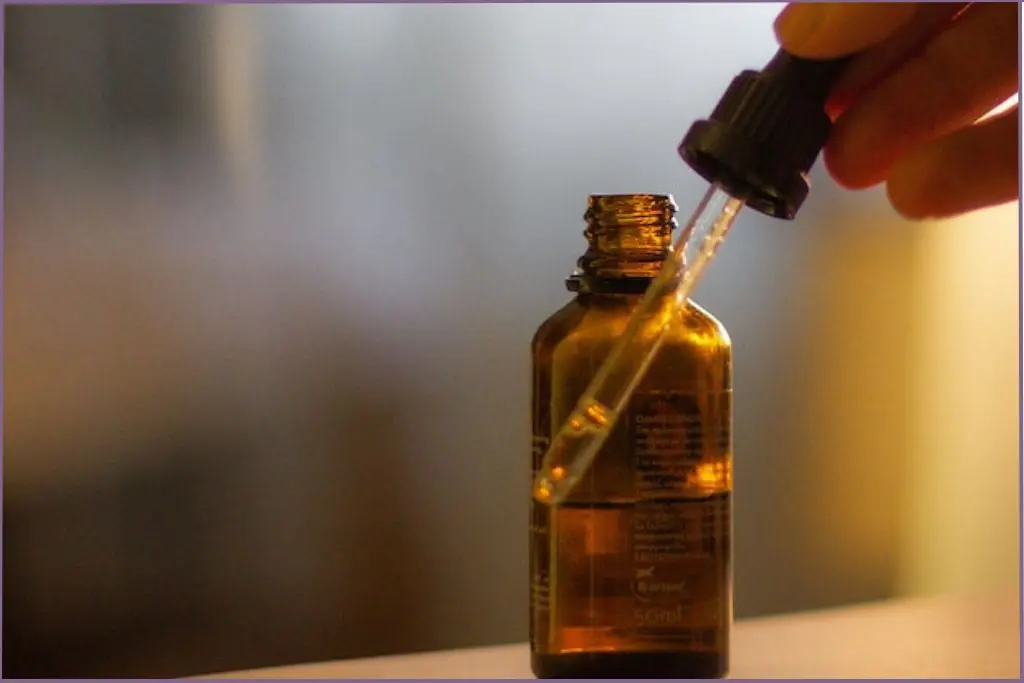 Essential oil bottle with a dropper