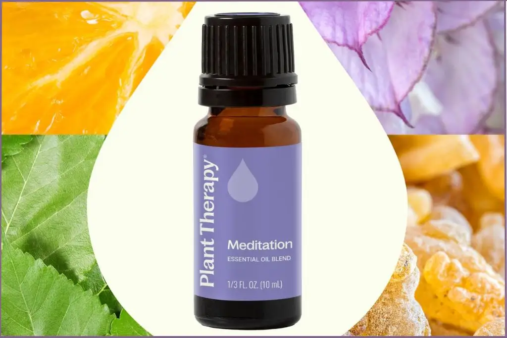 Bottle of Plant Therapy meditation essential oil blend